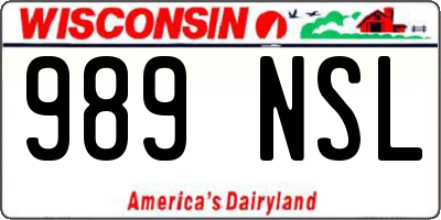 WI license plate 989NSL