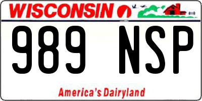 WI license plate 989NSP