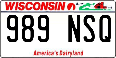 WI license plate 989NSQ