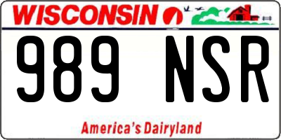 WI license plate 989NSR