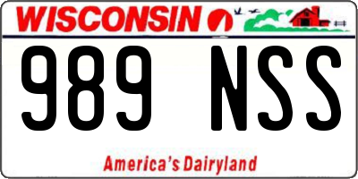WI license plate 989NSS