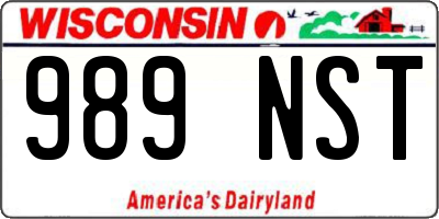 WI license plate 989NST