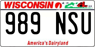 WI license plate 989NSU