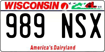 WI license plate 989NSX