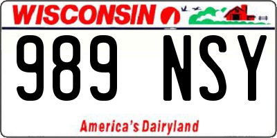 WI license plate 989NSY