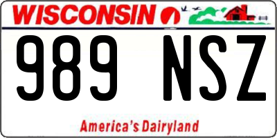 WI license plate 989NSZ