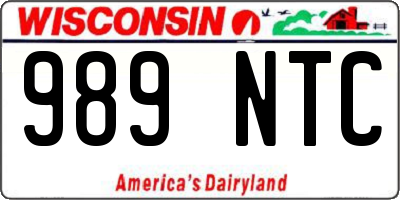 WI license plate 989NTC
