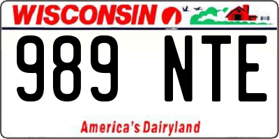 WI license plate 989NTE