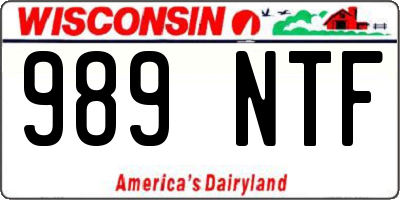 WI license plate 989NTF