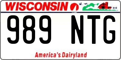 WI license plate 989NTG