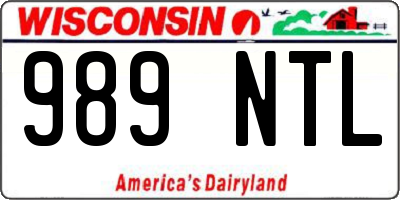 WI license plate 989NTL