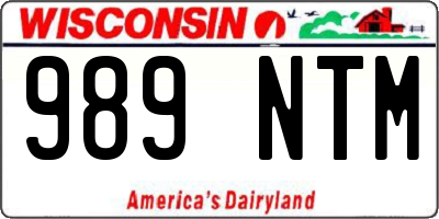 WI license plate 989NTM