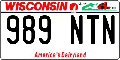 WI license plate 989NTN