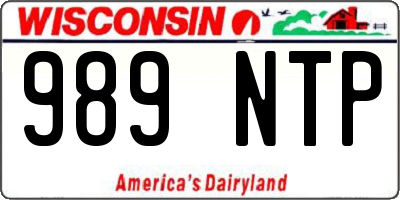 WI license plate 989NTP