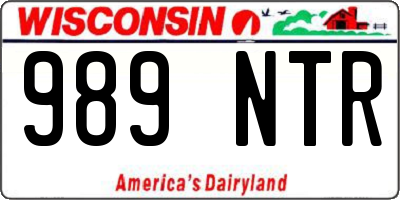 WI license plate 989NTR