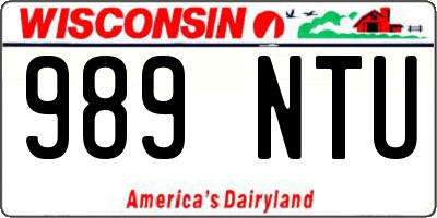 WI license plate 989NTU