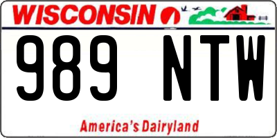 WI license plate 989NTW