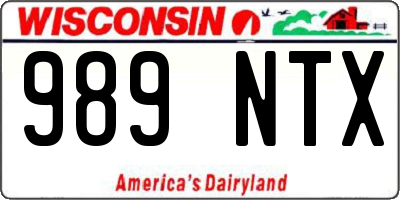 WI license plate 989NTX