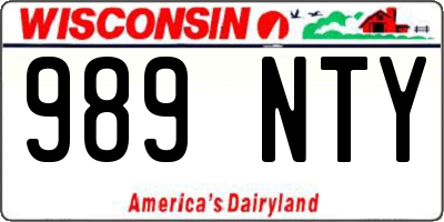 WI license plate 989NTY