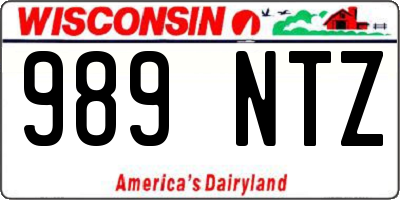 WI license plate 989NTZ