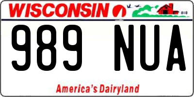 WI license plate 989NUA