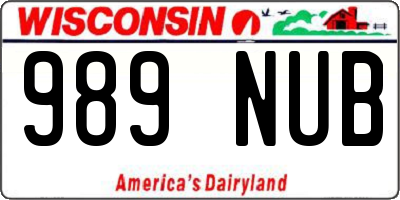 WI license plate 989NUB