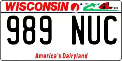 WI license plate 989NUC