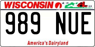 WI license plate 989NUE