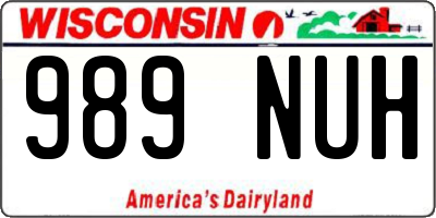 WI license plate 989NUH