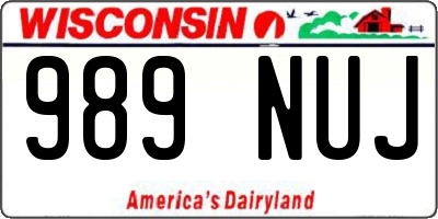 WI license plate 989NUJ