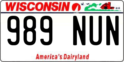 WI license plate 989NUN