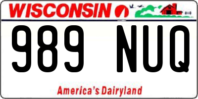 WI license plate 989NUQ