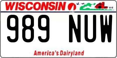 WI license plate 989NUW