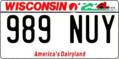 WI license plate 989NUY