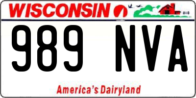 WI license plate 989NVA
