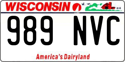 WI license plate 989NVC
