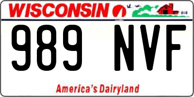 WI license plate 989NVF