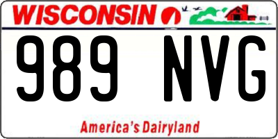 WI license plate 989NVG