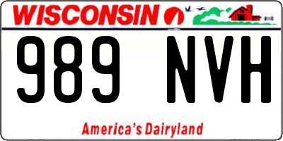 WI license plate 989NVH