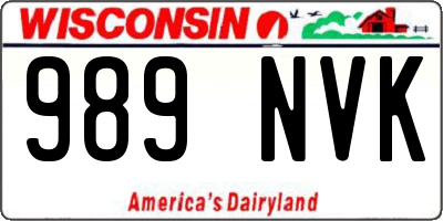 WI license plate 989NVK