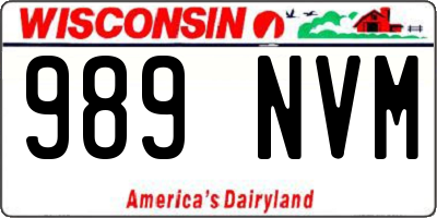 WI license plate 989NVM