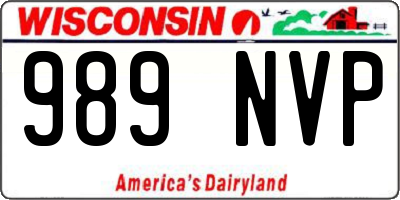 WI license plate 989NVP