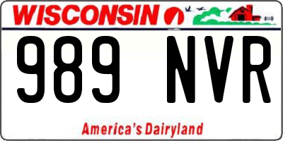 WI license plate 989NVR