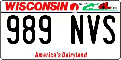 WI license plate 989NVS