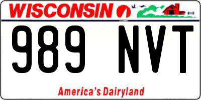 WI license plate 989NVT