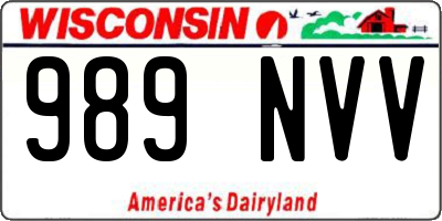 WI license plate 989NVV