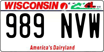 WI license plate 989NVW