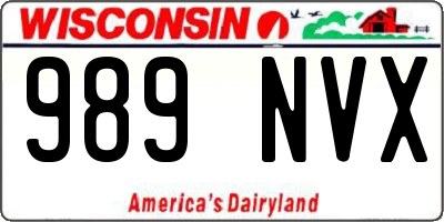 WI license plate 989NVX