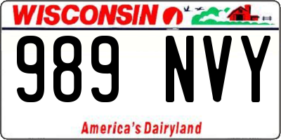 WI license plate 989NVY