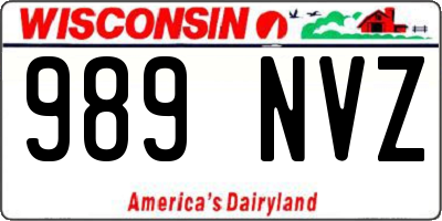 WI license plate 989NVZ